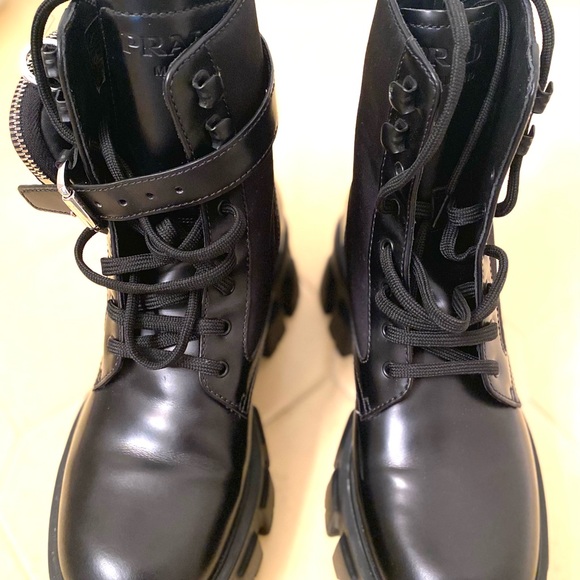 Prada Monolith leather and Re-Nylon boots with pouch - Picture 6 of 9